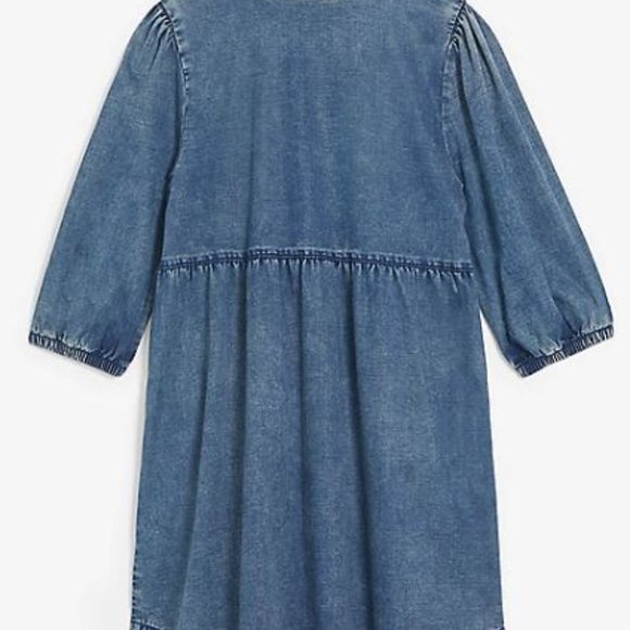Girls Chambray Button Dress - Picture 2 of 3